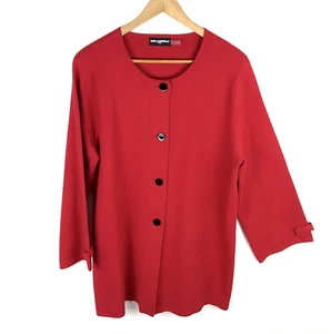 Karl Lagerfeld Paris Tunic Sweater Women's 2XL Red Button Down Long Cardigan - Picture 1 of 4