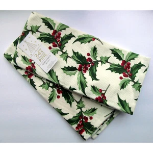 34th & Pine Weihnachten Küche Frottee Handtücher 2er Set Stechpalme und Beeren 28x18 NEU - Bild 1 von 2