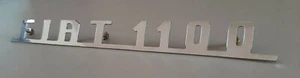 Fiat 1100 Emblem Logo Writing - ORIGINAL - Chrome Metal NEW - Badge Sign - Picture 1 of 4
