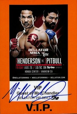 Michael Chandler Signed Bellator 160 MMA Fight Used Worn Pass PSA/DNA Autograph - Image 1 of 4