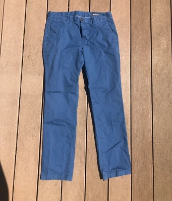 Bonobos Chino Pants Men's Size 33x32 Tailored Fit Straight Leg Blue Flat Front - Image 1 of 4