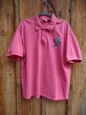 Polo de golfe Looney Tunes: Tweety: Acme roupas: bordado: vintage 1994: coral - Imagem 1 de 4