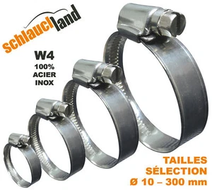 COLLIER DE SERRAGE ACIER W4 INOX Fixation inoxydable A2 304 Durite Marin Tuyau - Bild 1 von 27