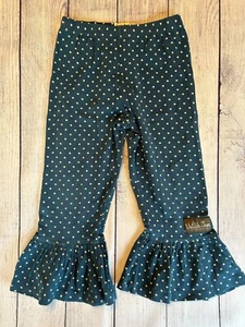 Matilda Jane Good Hart blue green polka dot big ruffle pants girls size 6 - Picture 1 of 8