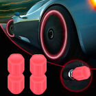 Red Glow In The Dark Car Tire Valve Cover Wheel Tyre Rim Stem Cap Accessories