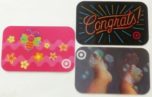 Target Gift Card LOT of 3 Lenticular, 3D - Bee, Flowers, Bubbles - No Value - Picture 1 of 2
