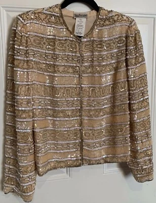 Vintage Nina Piccalino Sequined Beaded Formal Jacket  Womens SZ 12 Stunning - Image 1 of 4