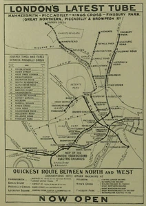 Travel Poster - London Underground Map - 1906 - Vintage Reprint A4 Wall Art - Foto 1 di 1
