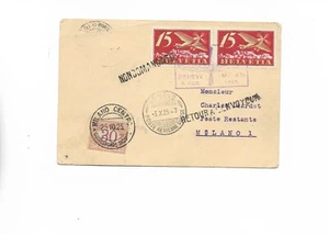 Schweiz / Mi.-Nr. 179x (2) + Italien-Portomarke m. S.-Stempel POSTE AERIENNE GEN - Bild 1 von 2