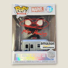 Shameik Moore signed Disney 100 Marvel Miles Morales on subway car Funko 21 w/CN