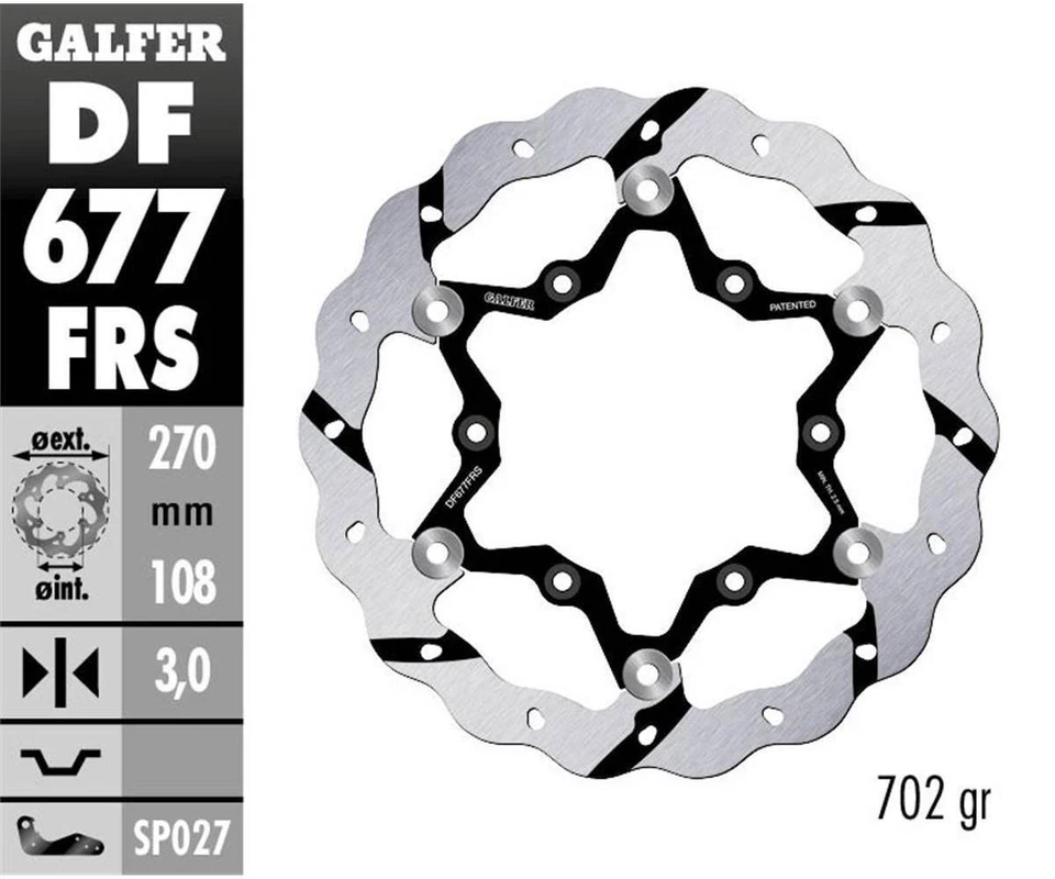 Galfer Bremsscheibe vorne WAVE FLOATING OVERS GRO 270 GAS GAS HALLEY 450 SM 2009 - Imagem 1 de 1
