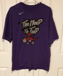 TORONTO RAPTORS "The Need to Feed" NBA Nike Basketball T-Shirt Purple Size Large - Picture 1 of 9