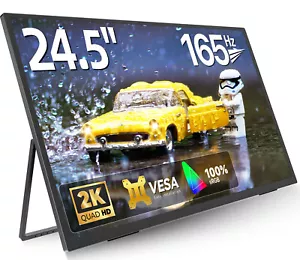 UPERFECT 24.5" 165Hz Gaming Monitor 2K 2560x1440 Portable Screen for PS Xbox - Picture 1 of 7