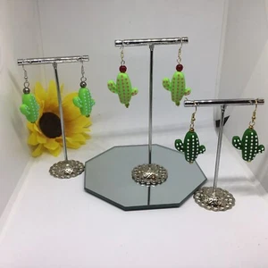 Cactus Earrings Handmade by me - Picture 1 of 7