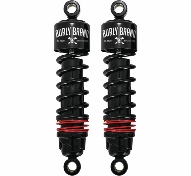Burly Brand 10.5" 11.5" Slammer Plus Shocks Lowered Black Harley Touring 84-20 - Image 1 of 1