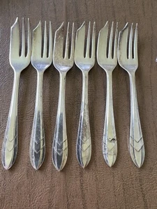 Set of 6 Vintage EPNS Sheffield England "Loxley" Dessert - Pastry Forks - Picture 1 of 4