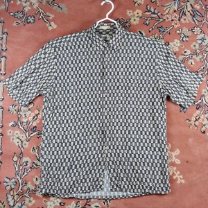 Vintage Campia Moda Men's Large Rayon Hawaiian Shirt Tribal Print Aloha Button - Picture 1 of 10