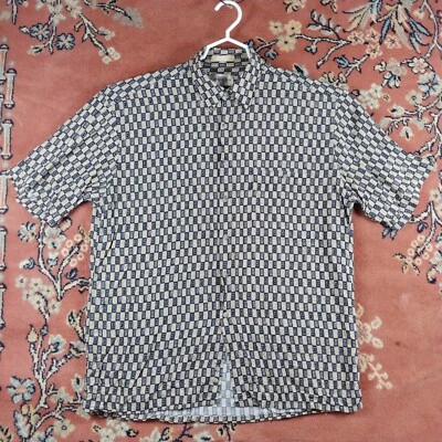 Vintage Campia Moda Men's Large Rayon Hawaiian Shirt Tribal Print Aloha Button - Image 1 of 4