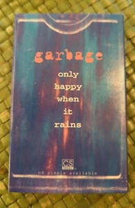 Garbage Cassette Single Only Happy When It Rains +2 Unreleased Tracks. Almo US - Picture 1 of 4