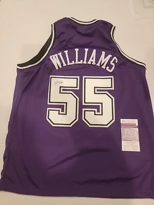 Camiseta deportiva de baloncesto Sacremento púrpura firmada por Jason Williams JSA Foto 1 de 4