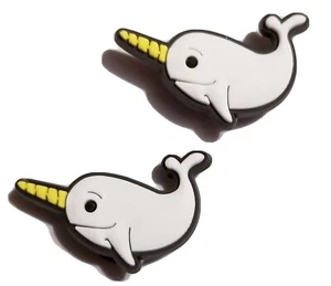 Narwhal! 2PC Shoe Charm Set! NEW! For Shoes & More! Croc Compatible! - Picture 1 of 2