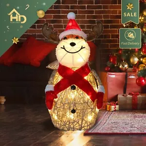 Christmas Reindeer Snow Lamp LED Light Up Glitter Figurine Xmas Decoration - Picture 1 of 10