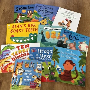 Childrens Picture Books Bundle X 10 Story Kids Alan’s Big Scary Teeth, School - Picture 1 of 13