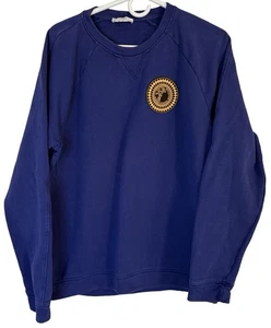 VERSACE COLLECTION Pullover Sweater Men's XL Blue Big Designer Logo Italy 🇮🇹 - Picture 1 of 14