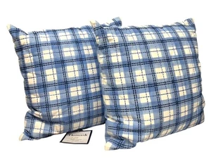 2 Charter Club Painted Plaid Embroidered 18" Square  Decorative Pillows, Blue - Picture 1 of 12