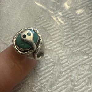 Anillo serpiente turquesa 925 plata esterlina Effie Calavaza Zuni talla 7,25 - Imagen 1 de 5