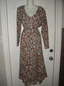 Vintage Fredericks of Hollywood Bauernland Blumen Maxikleid mit Jacke Gr. L - Bild 1 von 9