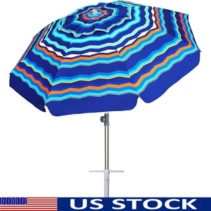 Ombrellone da Spiaggia Resistente Antivento UV 50+ Parasole Portatile con Ancoraggio Sabbia Nuovo - Foto 1 di 9