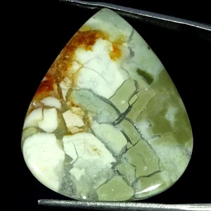 Piedra preciosa cabujón pera jaspe ultra poligrama natural 27,20 quilates 27X32X4 mm - Imagen 1 de 4