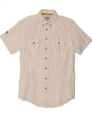 CAMEL ACTIVE Mens Regular Fit Short Sleeve Shirt Medium White Check Cotton DT15 - Image 1 of 4