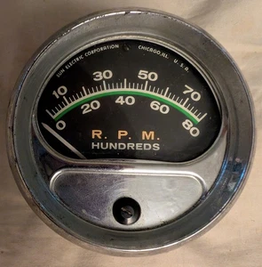 VINTAGE SUN GREENLINE TACH TACHOMETER GAUGE 8.5K RPM GREEN LINE RC-85 - Picture 1 of 7