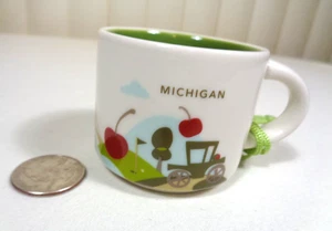 Starbucks 2 Oz Espresso Mini Mug Ornament You Are Here Collection MICHIGAN - Picture 1 of 8