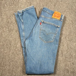 Levis Jeans 34x34 Blue Medium Wash 505 Straight Regular Fit Distressed - Picture 1 of 11