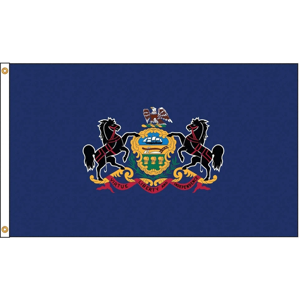 ANNIN FLAGMAKERS 144680 Pennsylvania Flag,5x8 Ft,Nylon 5JFP2 - Image 1 of 1