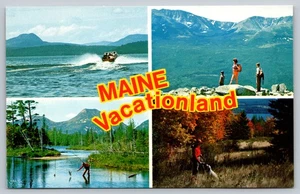 Maine Sebec Lake Vacationland Multiview Postcard - Picture 1 of 2