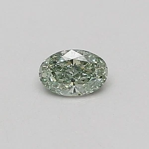Oval 0.23ct Fancy Vivid Green VVS2 CVD IGI Loose Lab Grown Diamond - Picture 1 of 3