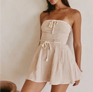 Mini Vestido SABO Juliet Para Mujer Talla XS Crema Cuerda Algodón - Imagen 1 de 6