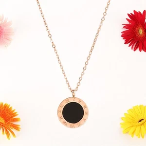Collar de aleación colgante número madre mujer cadena clavícula acero titanio - Imagen 1 de 11