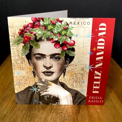 THE ART OF THE NORTH Frida Kahlo Inspired Christmas card. Feliz Navidad .Blank Inside