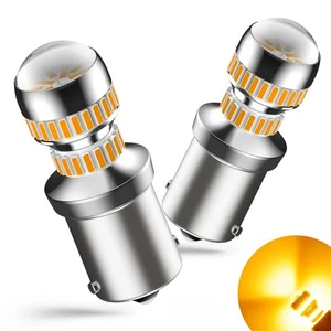 AUXITO Error Free BAU15S 1156 Amber LED Turn Signal Blinker Light Bulbs CANBUS - Bild 1 von 10