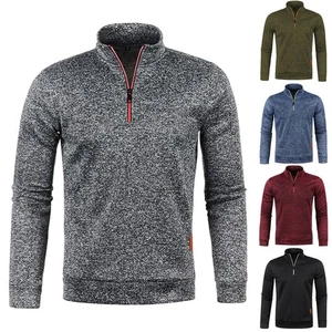 Herbst Herren Warmes Langarmshirt mit Kragen Reißverschluss , Oberteil Neu - Bild 1 von 14