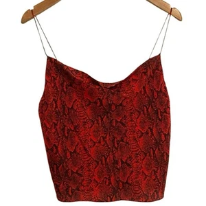 Alice + Olivia Red Black Cowl Neck Silk Cami Top Women’s Sz Small NEW Read - Picture 1 of 8