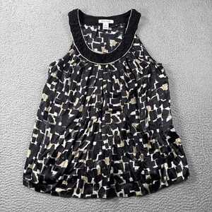 White House Black Market WHBM Top Womens M Sleeveless Halter 100% Silk Career - Picture 1 of 11