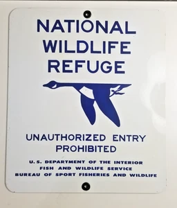 Vintage National Wildlife Refuge Area Schild US Fish & Wildlife Service 13x15 - Bild 1 von 5