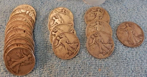 ROLL OF WALKING LIBERTY HALF DOLLARS - 20 COINS - MIXED DATES - Picture 1 of 7