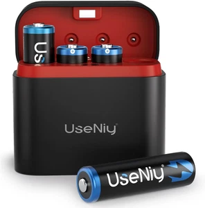 Rechargeable 4-Pack 1.5V AA Lithium Batteries W/Charger 3000Mwh Long Lasting - Picture 1 of 12